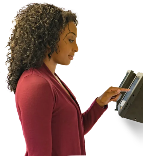 Luxer One locker touchscreen interface used by couriers and residents