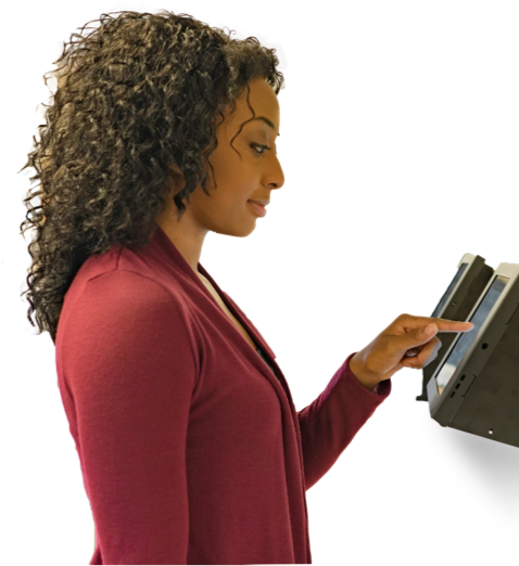 Luxer One locker touchscreen interface used by couriers and residents