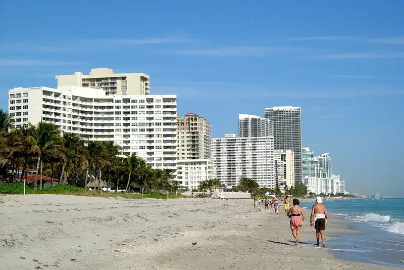 Hallandale Beach shoreline and towers, Hallandale Beach, FL