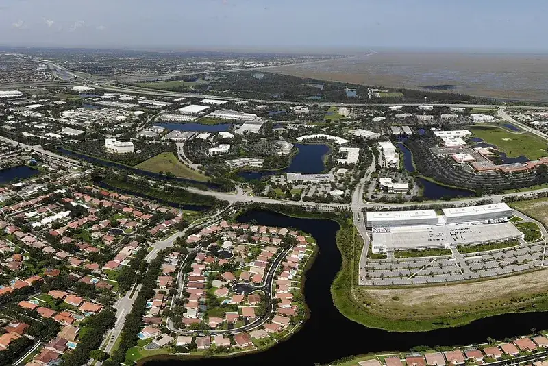 Aerial view of Sawgrass Corporate Parkway in Sunrise, Sunrise, FL